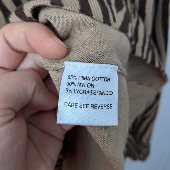 Talbots Animal Print Prima Cotton Sweater - Size M - Picture 6 of 7